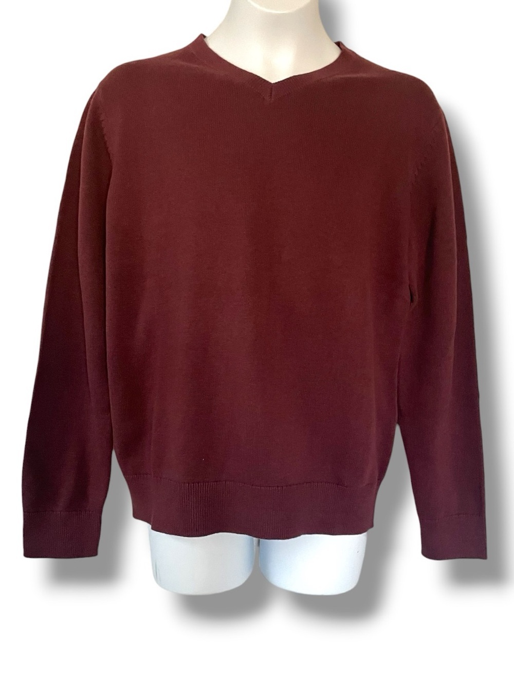 Gap Kids Burgundy V-Neck Cotton Knit Sweater Organic Cotton Classic Preppy - Picture 5 of 5